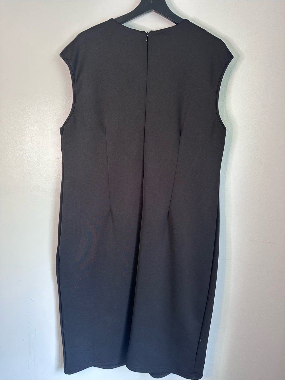 Classic Black Sheath Dress with Pearl Embellished Neckline, 18W - Picture 5 of 5